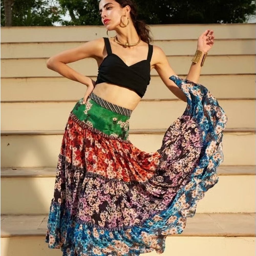 Floral Multicolor Maxi Skirt
